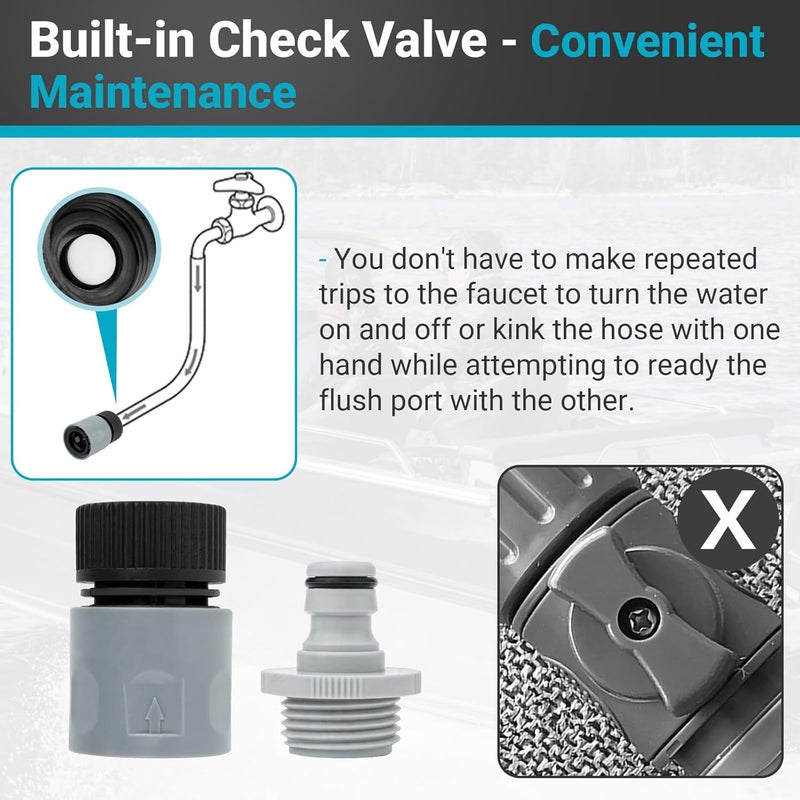 XCWT Quick Connect Flush Adapter Kit for Seadoo - Water Hose Flush Adapter for Sea Doo 1997-2011 Jetski PWC (Except 1999 & 2000 GTS) & Kawasaki 4-Stroke 1996-2011 Jet Ski Boat with Rear Flush System - Image 5